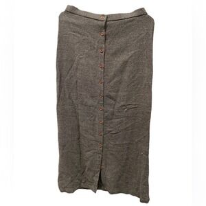 Eileen Fisher MIDI Button Down Skirt Gray Small